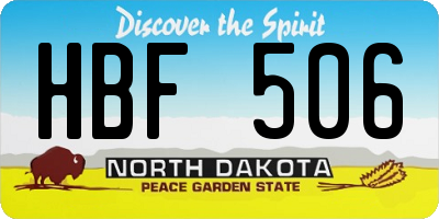 ND license plate HBF506