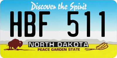ND license plate HBF511