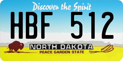 ND license plate HBF512