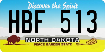 ND license plate HBF513