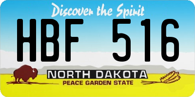 ND license plate HBF516