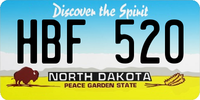 ND license plate HBF520