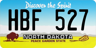 ND license plate HBF527