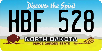 ND license plate HBF528