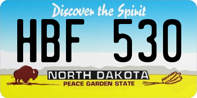 ND license plate HBF530