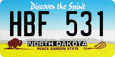 ND license plate HBF531