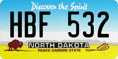 ND license plate HBF532