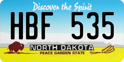 ND license plate HBF535