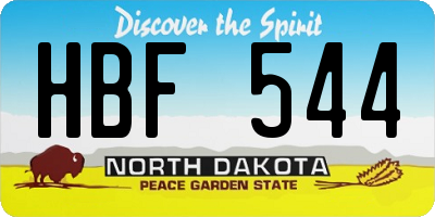 ND license plate HBF544