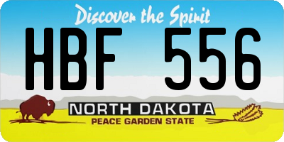 ND license plate HBF556