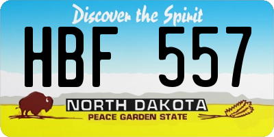 ND license plate HBF557