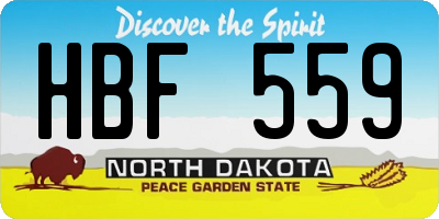 ND license plate HBF559