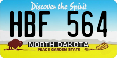 ND license plate HBF564