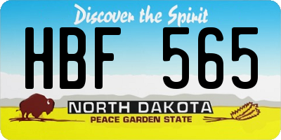 ND license plate HBF565