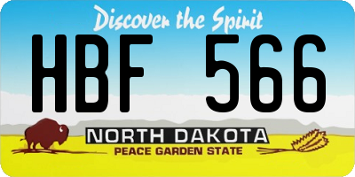 ND license plate HBF566