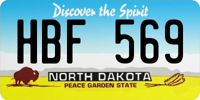 ND license plate HBF569