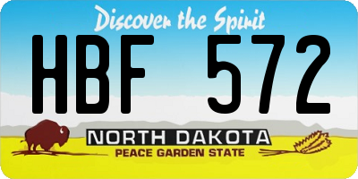 ND license plate HBF572