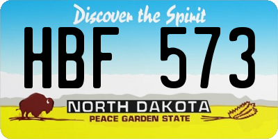 ND license plate HBF573