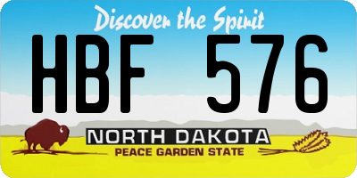 ND license plate HBF576