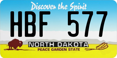 ND license plate HBF577