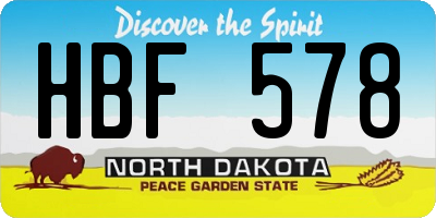 ND license plate HBF578