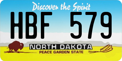 ND license plate HBF579