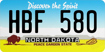 ND license plate HBF580