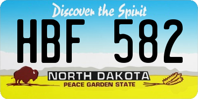 ND license plate HBF582