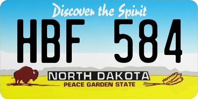 ND license plate HBF584