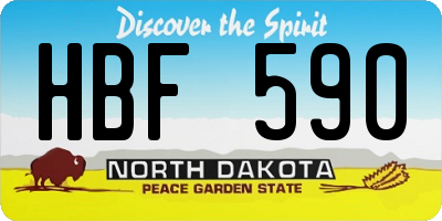ND license plate HBF590