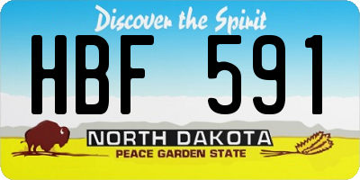 ND license plate HBF591