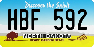 ND license plate HBF592