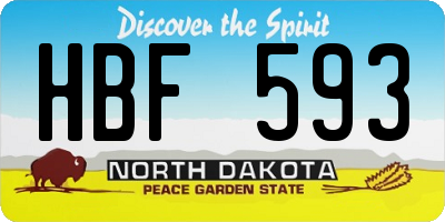 ND license plate HBF593