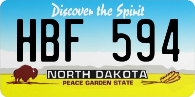 ND license plate HBF594