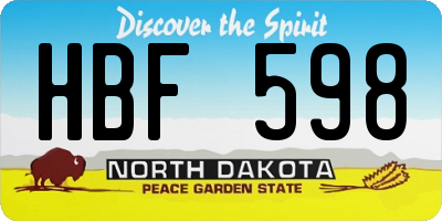 ND license plate HBF598