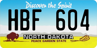 ND license plate HBF604