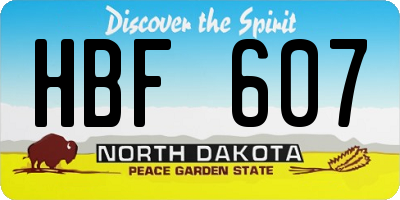 ND license plate HBF607