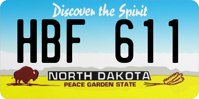 ND license plate HBF611