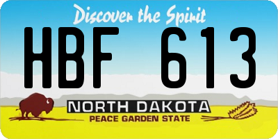 ND license plate HBF613