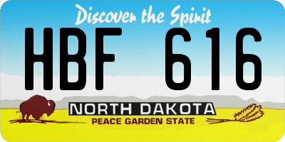 ND license plate HBF616