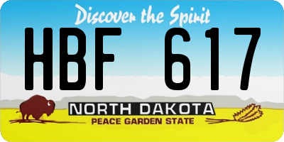 ND license plate HBF617