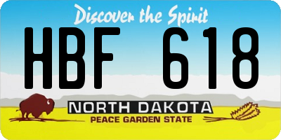 ND license plate HBF618