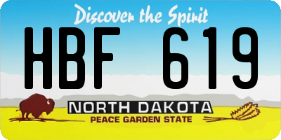 ND license plate HBF619
