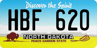 ND license plate HBF620