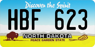 ND license plate HBF623