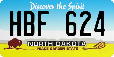 ND license plate HBF624