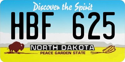 ND license plate HBF625