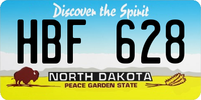 ND license plate HBF628