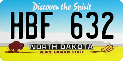 ND license plate HBF632