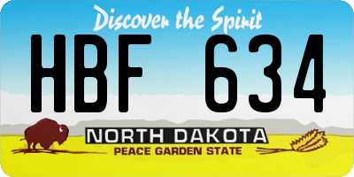 ND license plate HBF634